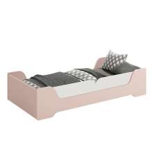Cama Evolutiva Zaki Rosa Fosco com Proteção Lateral Lisa e Colchão D20 - Reller Móveis 