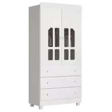 Guarda Roupa Infantil Katatau 2 Portas Branco Brilho - Reller Móveis