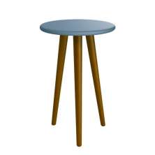 Jogo de Quarto Infantil Simba Estante Escrivaninha, Cama e Mesa de Canto Theo Azul Fosco com Pés Amadeirado - Reller Móveis 