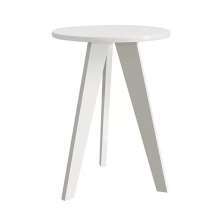 Mesa de Canto Prince Branco Fosco com Pés Branco - Reller Móveis