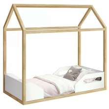 Mini Cama Montessoriano Zoe Branco/Natural - Reller Móveis