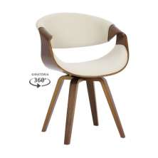 Cadeira Nicole Base Giratória - Linho Creme