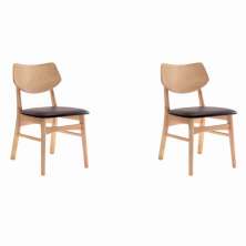 Conjunto com 2 Cadeiras Edna Café e Natural
