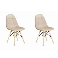 Conjunto com 2 Cadeiras Eiffel Nude