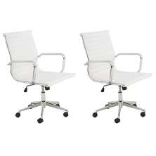 Conjunto com 2 Cadeiras de Escritório Sevilha I Branco