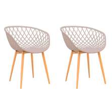 Conjunto com 2 Cadeiras de Jantar Clarice Bege
