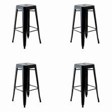 Conjunto com 4 Banquetas Iron Preto