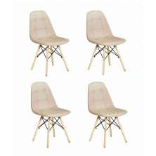 Conjunto com 4 Cadeiras Eiffel Nude