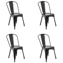 Conjunto com 4 Cadeiras Iron I Preto