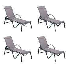 Conjunto com 4 Espreguiçadeiras Búzios Grafite