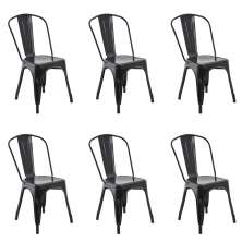Conjunto com 6 Cadeiras Iron Preto