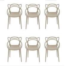 Conjunto de 6 Cadeiras Allegra Nude