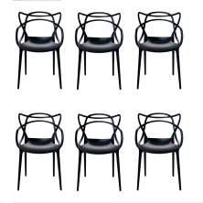 Conjunto de 6 Cadeiras Allegra Preta