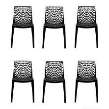 Conjunto de 6 Cadeiras Gruv Preta