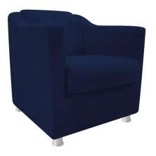 Poltrona Decorativa para Sala Tilla Suede Azul Marinho Rocha Móveis
