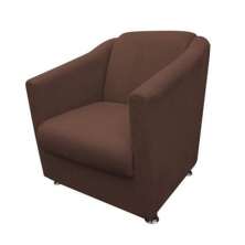 Poltrona Decorativa para Sala Tilla Suede Marrom Rocha Móveis