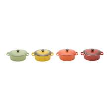 Conjunto com 4 Panelas Vintage Colorido 8x8x15 cm