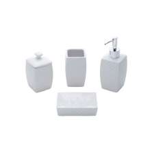 Kit Banheiro com 4 Peças Moonstone Branco 17x5,5x8,1 cm