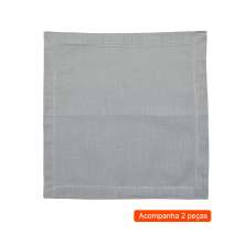 Kit Guardanapos com 2 Peças Ajour Cinza 40x40 cm
