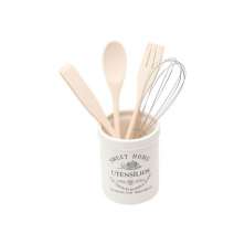 Kit Utiensílios com 5 Peças Sweet Home Branco 12,5x10x10 cm