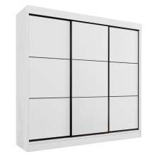 Guarda Roupa Casal 3 Portas de Correr 8 Gavetas Tókio Branco - Saga Decor
