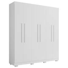 Guarda Roupa Casal 6 Portas 4 Gavetas Porto Bello Plus Branco - Saga Decor
