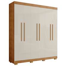Guarda Roupa Casal 6 Portas 4 Gavetas Porto Bello Plus Cedro Areia - Saga Decor