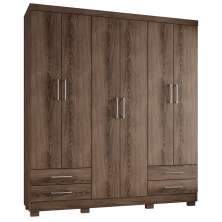 Guarda Roupa Casal 6 Portas 4 Gavetas Santiago ll Ypê - Saga Decor