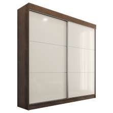 Guarda Roupa Casal Flex 2 Portas Deslizante 4 Gavetas Montes Claros Ypê Areia - Saga Decor