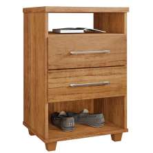 Mesa de Cabeceira para Quarto 2 Gavetas Valente Cedro - Saga Decor