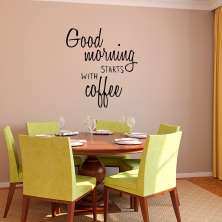 Adesivo de Parede para Cozinha Good Morning Preto