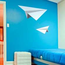 Adesivo de Parede para Quarto Avião Branco