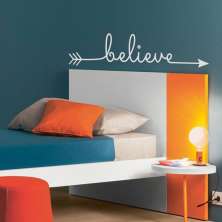 Adesivo de Parede para Quarto Believe Arrow Branco 105 cm
