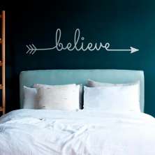 Adesivo de Parede para Quarto Believe Arrow Branco 140 cm