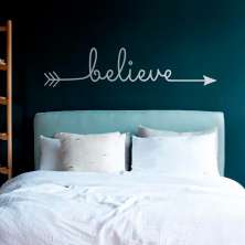 Adesivo de Parede para Quarto Believe Arrow Branco 160 cm