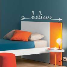 Adesivo de Parede para Quarto Believe Arrow Branco 90 cm