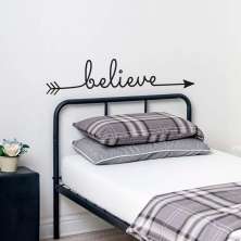 Adesivo de Parede para Quarto Believe Arrow Preto 105 cm