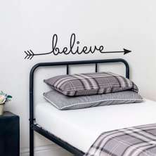 Adesivo de Parede para Quarto Believe Arrow Preto 90 cm
