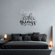 Adesivo de Parede para Quarto Enjoy Cinza e Preto