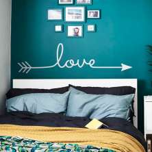 Adesivo de Parede para Quarto Love Arrow Branco 160 cm