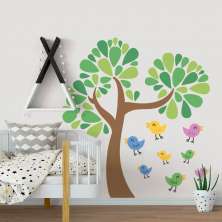 Adesivo de Parede para Quarto Passarinhos Colorido