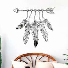 Adesivo de Parede para Sala Boho Preto e Branco