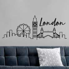 Adesivo de Parede para Sala Londres Preto