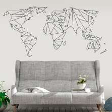 Adesivo de Parede para Sala Mapa Preto