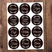 Adesivos para Objeto Mantimentos I Preto 22 cm