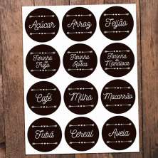Adesivos para Objeto Mantimentos II Preto 30 cm