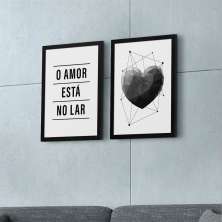 Conjunto com 2 Quadros Decorativos O Amor Preto