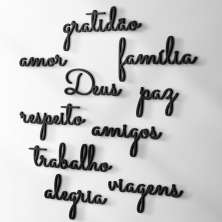 Conjunto de Palavras Decorativas Positivo Preto