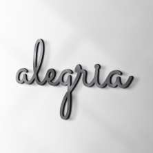 Palavra Decorativa Alegria Preta