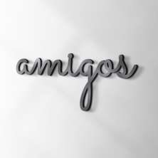 Palavra Decorativa Amigos Preta